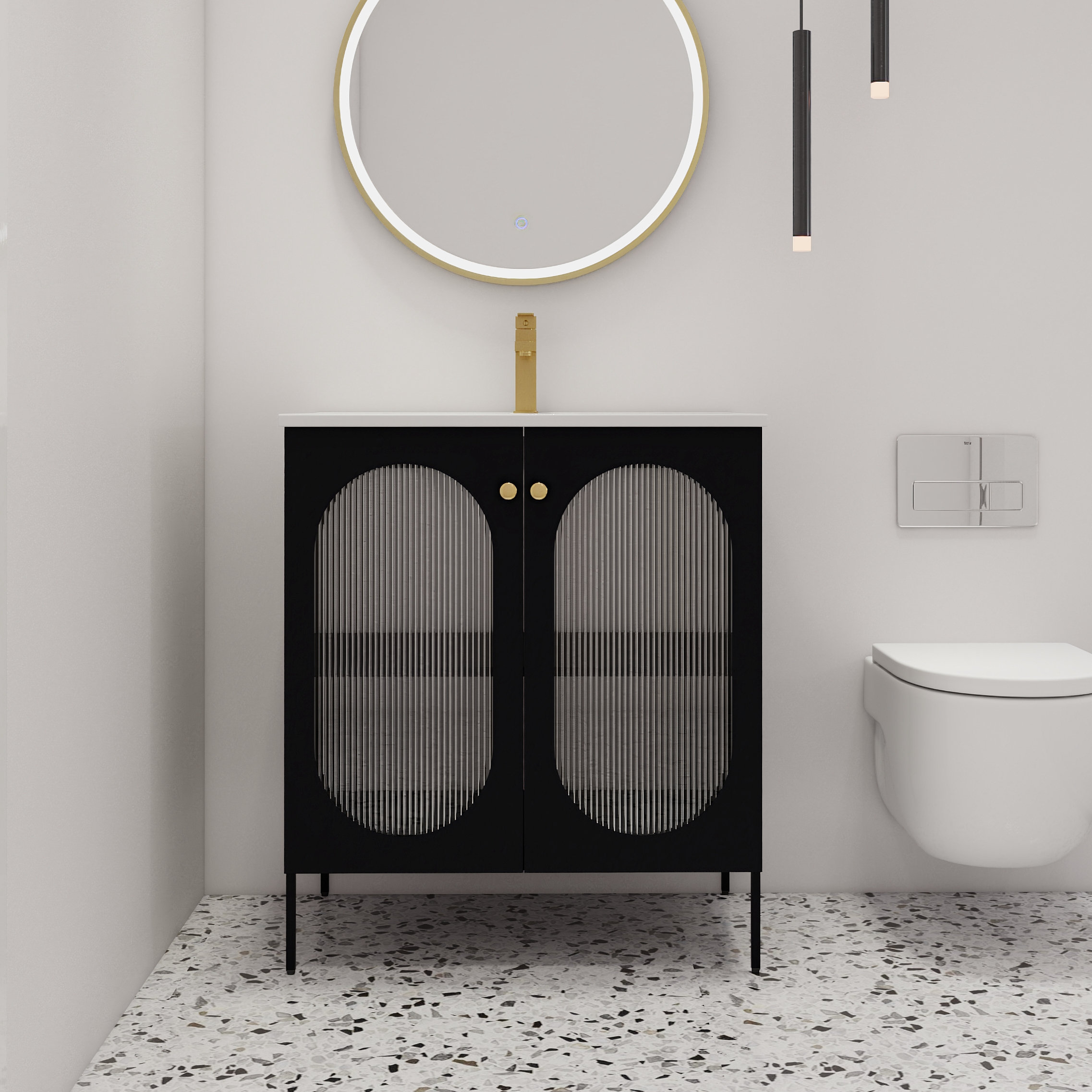 Ebern Designs Lex 30" Freestanding Bathroom Vanity with Sink, Floor